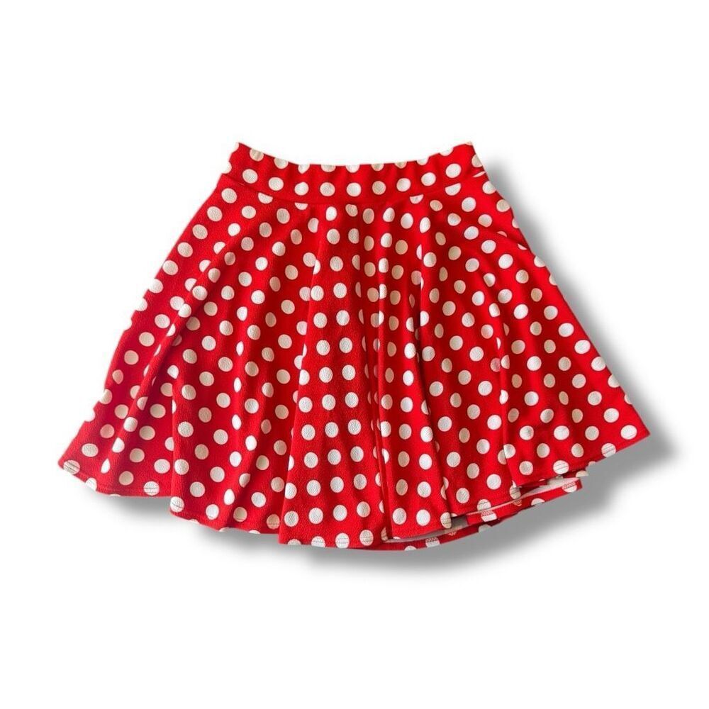 Urban Coco Women's XL Red Polka Dot High Waist Mini Skirt